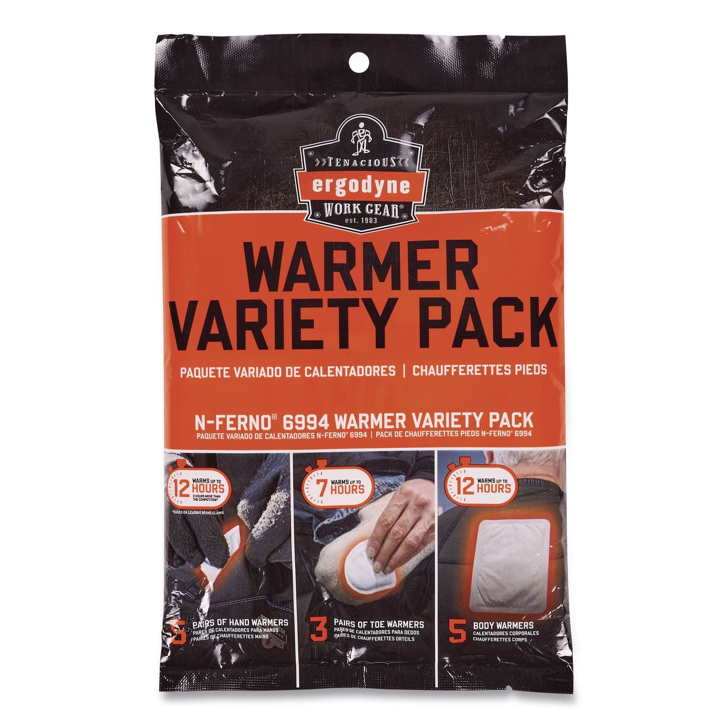 ergodyne® N-Ferno 6981 Winter Warming Kit, 2X-Large, Lime/Orange/Navy (EGO16986)