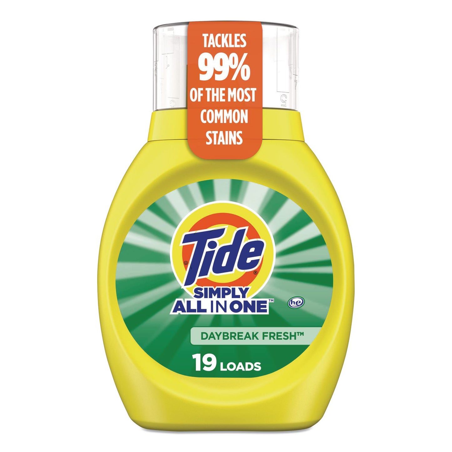 Tide® Simply All-In-One Liquid Laundry Detergent, Daybreak Fresh, 25 oz Bottle, 6/Carton (PGC90391)