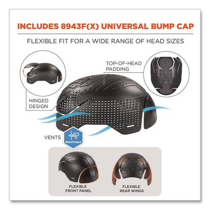 ergodyne® N-Ferno 6808ZI Zippered Winter Beanie Hat with Bump Cap, Black (EGO16911)