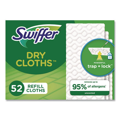 Swiffer® Dry Refill Cloths, 1-Ply, 10.4" x 8", White, 52/Pack (PGC81216PK)