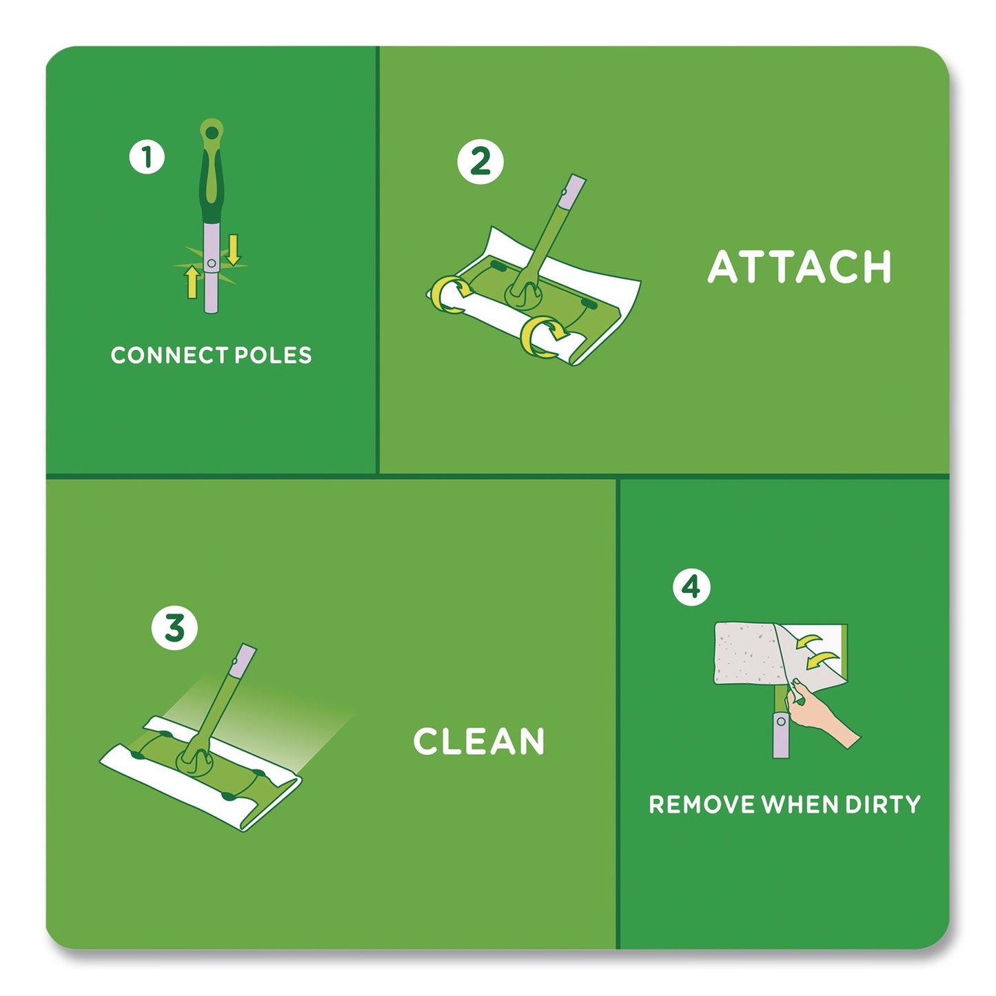 Swiffer® Dry Refill Cloths, 1-Ply, 10.4" x 8", White, 52/Pack (PGC81216PK)