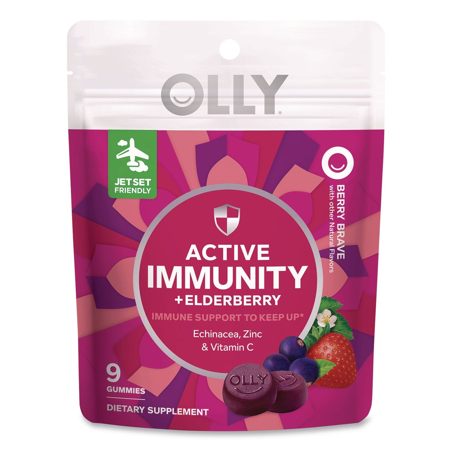 OLLY® Active Immunity + Elderberry Gummy, Berry Brave, 9/Pack (LIL46296)