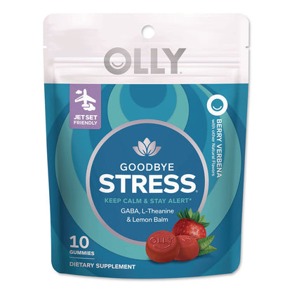OLLY® Goodbye Stress Gummy, Berry Verbena, 10/Pack (LIL1598)