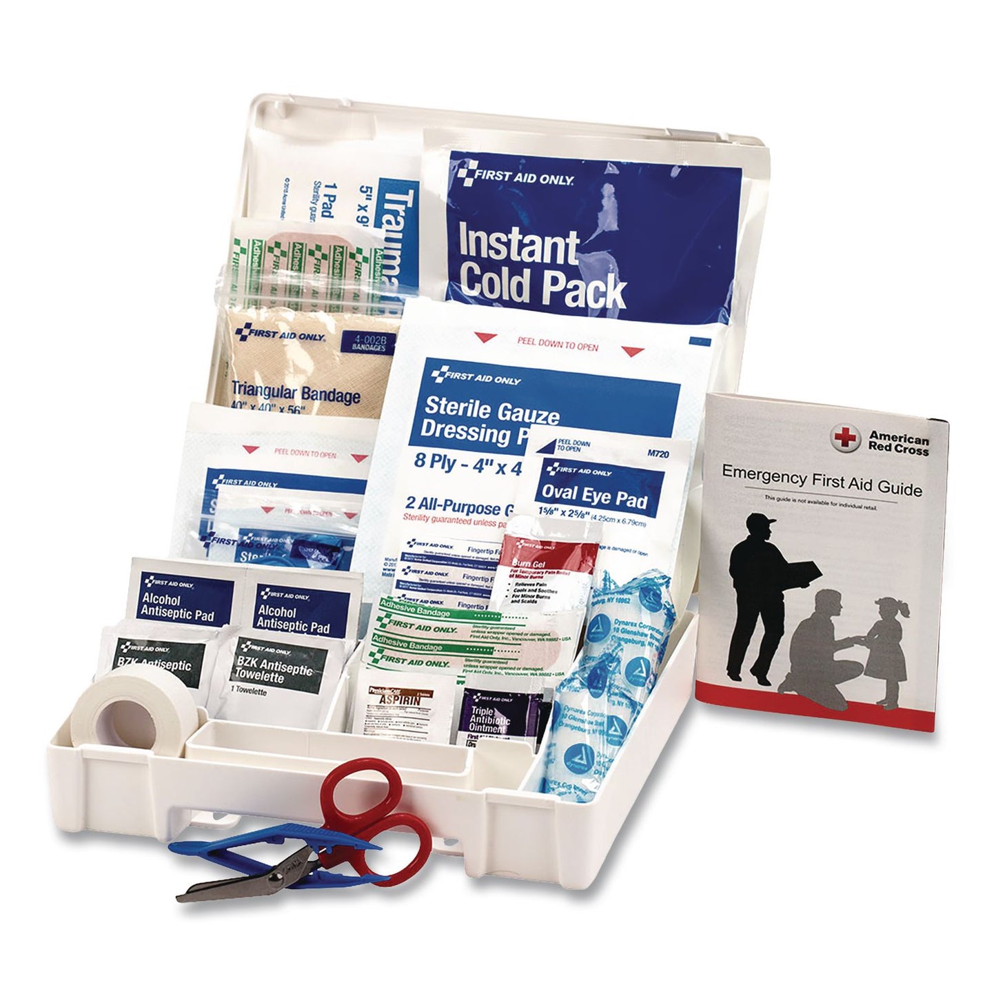 First Aid Only™ Office First Aid Kit for 10 People, 62 Pieces, Plastic Case (FAO222U)