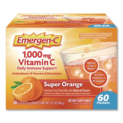Emergen-C® Vitamin C Drink Mix, 1,000 mg Vitamin C, Super Orange, 60/Pack (EMN130213)