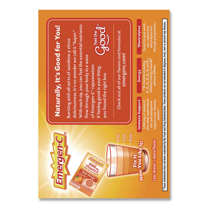 Emergen-C® Vitamin C Drink Mix, 1,000 mg Vitamin C, Super Orange, 60/Pack (EMN130213)