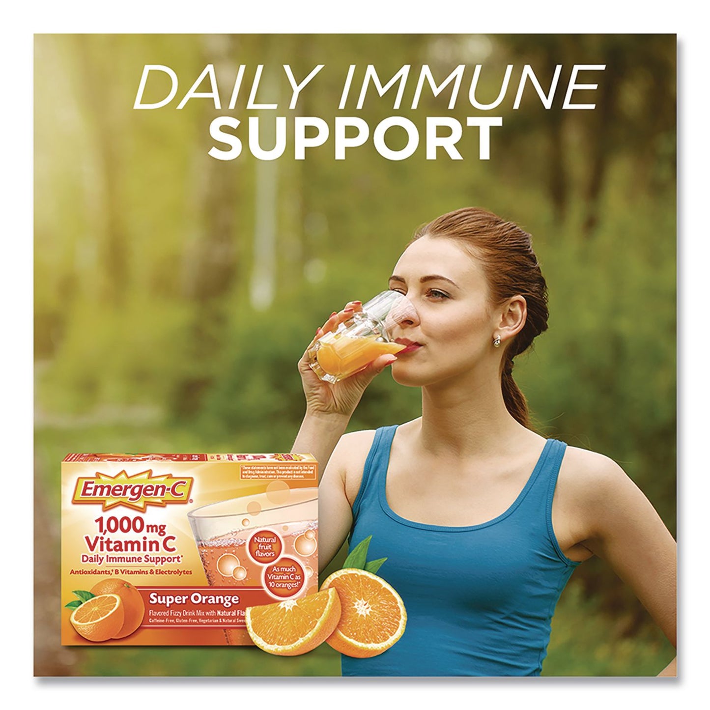 Emergen-C® Vitamin C Drink Mix, 1,000 mg Vitamin C, Super Orange, 60/Pack (EMN130213)