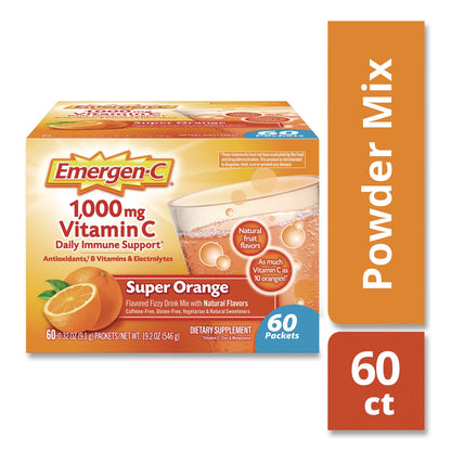 Emergen-C® Vitamin C Drink Mix, 1,000 mg Vitamin C, Super Orange, 60/Pack (EMN130213)