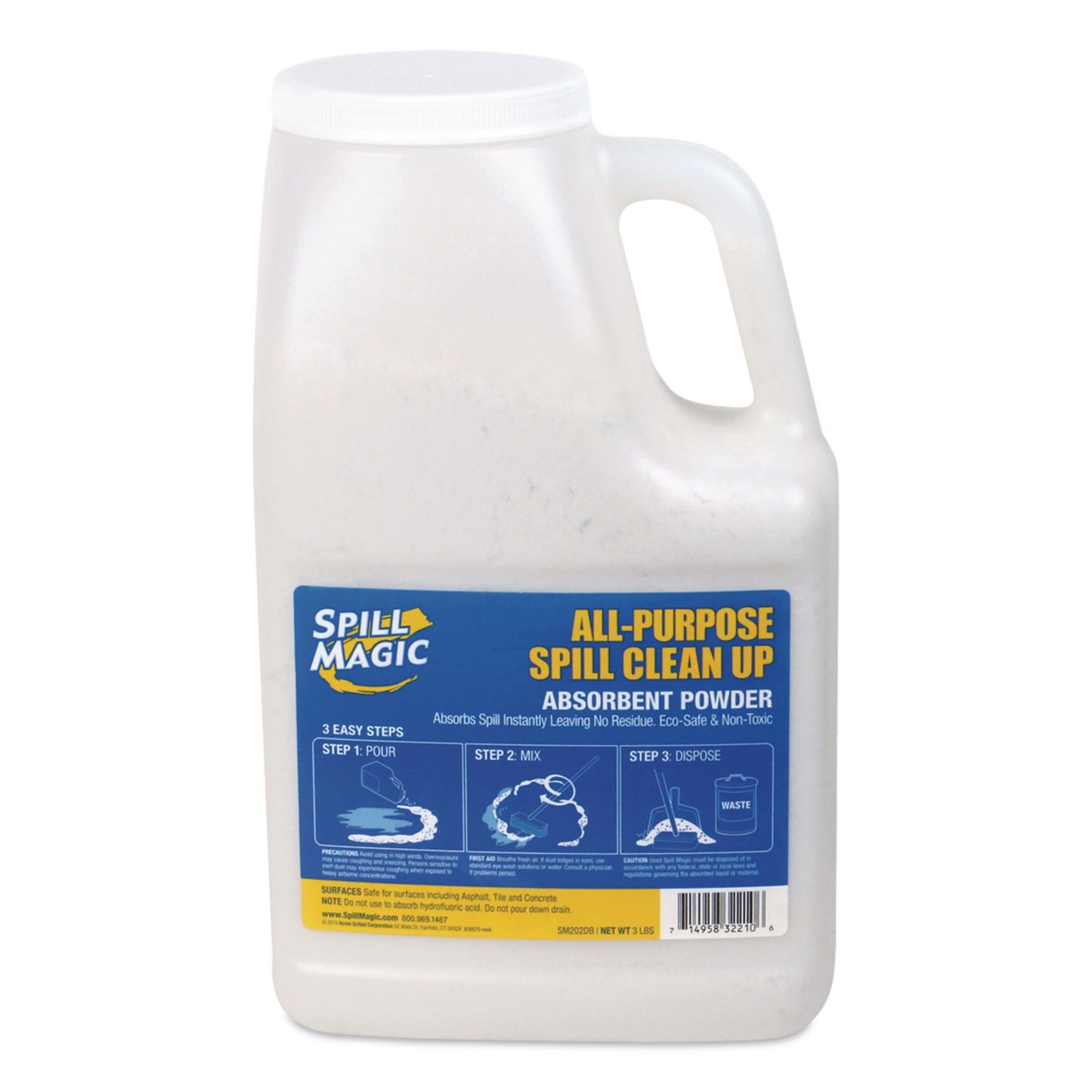 Spill Magic™ Non-Toxic Spill Pick-Up, 3 lbs Bottle, 6/Carton (FAOSM202DBCT)
