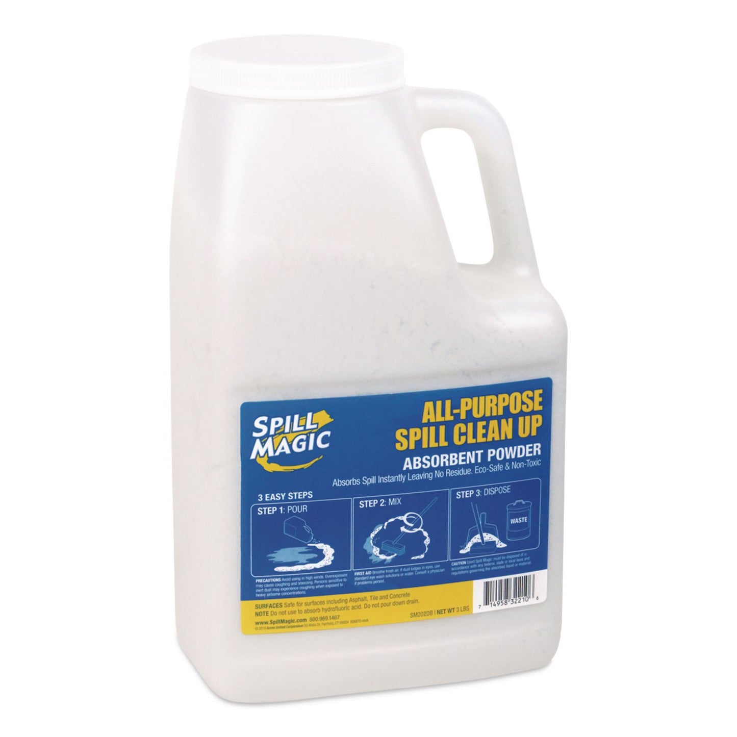 Spill Magic™ Non-Toxic Spill Pick-Up, 3 lbs Bottle, 6/Carton (FAOSM202DBCT)