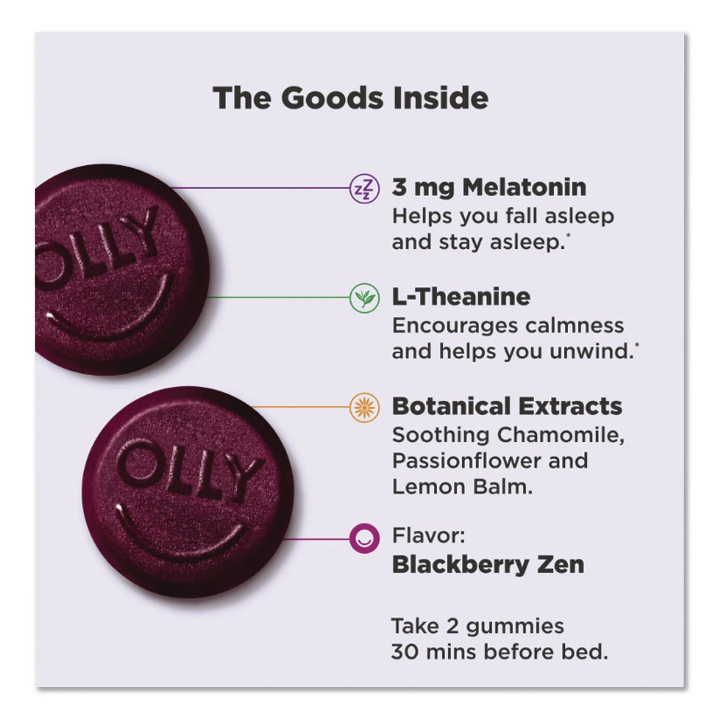 OLLY® Sleep Gummy, Blackberry Zen, 10/Pack (LIL1517)