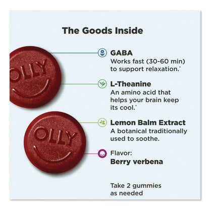 OLLY® Goodbye Stress Gummy, Berry Verbena, 10/Pack (LIL1598)