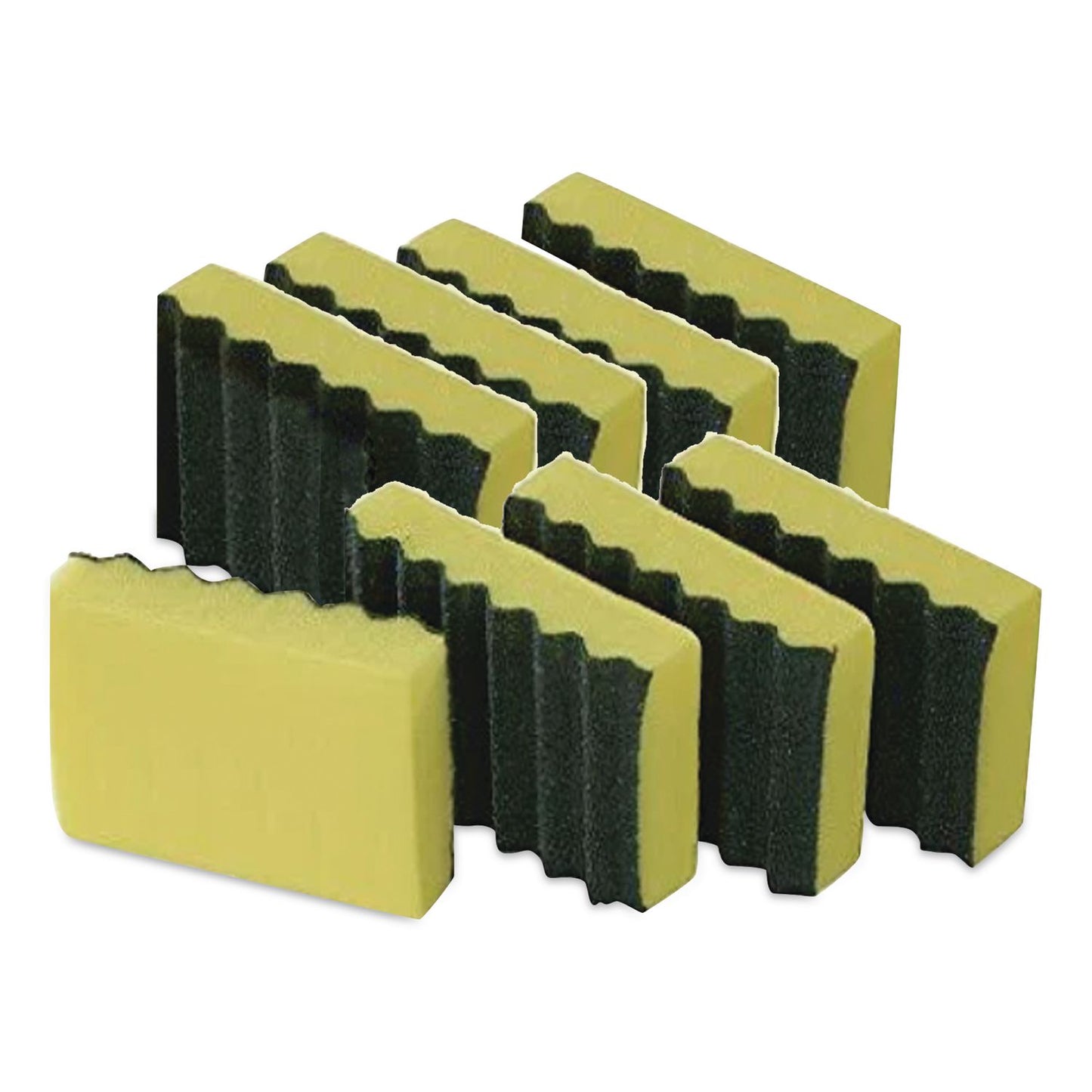 Quickie® Heavy-Duty Scrubber Sponge, 4 x 2.5, 1" Thick, Yellow/Green, 6/Pack (QCK2052220)