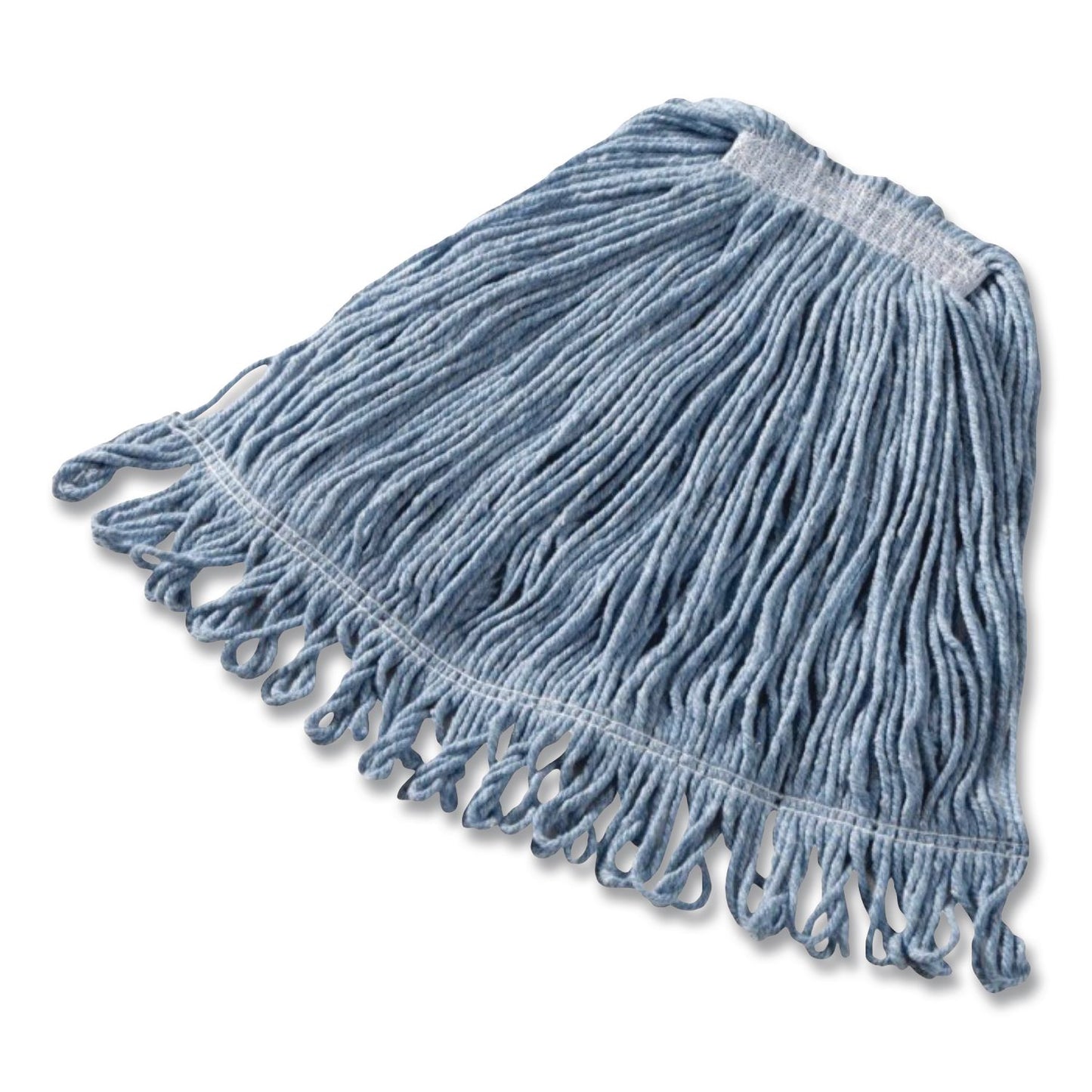 Rubbermaid® Commercial Super Stitch Blend Mop, Green Headband, Cotton/Synthetic, Medium, Blue (RCPD212BLUEA)