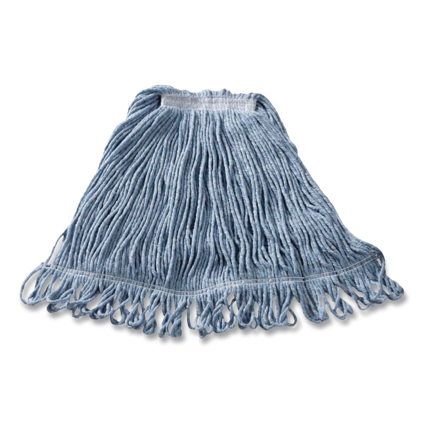 Rubbermaid® Commercial Super Stitch Blend Mop, Green Headband, Cotton/Synthetic, Medium, Blue (RCPD212BLUEA)