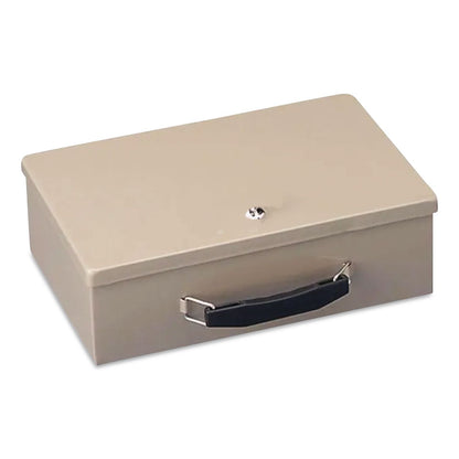 SteelMaster® Fire Retardant Cash/Security Box, 1 Compartment, Key Lock, 4 x 12.75 x 8.25, Sand (MMF221614003)