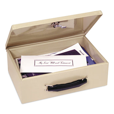 SteelMaster® Fire Retardant Cash/Security Box, 1 Compartment, Key Lock, 4 x 12.75 x 8.25, Sand (MMF221614003)