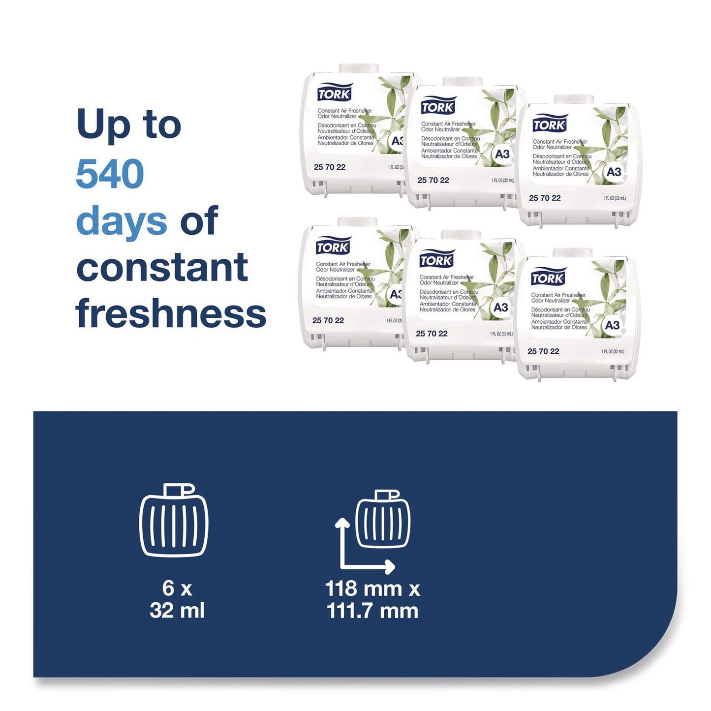 Tork® Constant Air Freshener Refill, Breeze, 32 mL, 6/Carton (TRK257020)