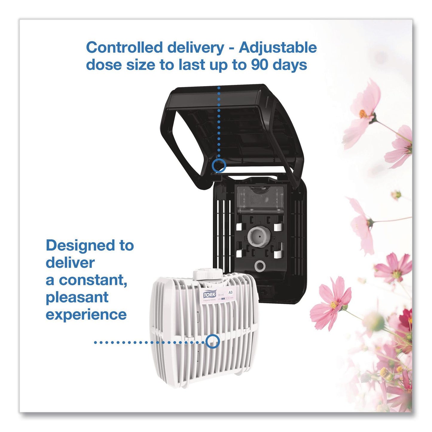 Tork® Constant Air Freshener Dispenser, 3.93 x, 4.72 x 5.98, Black, 6/Carton (TRK256023)