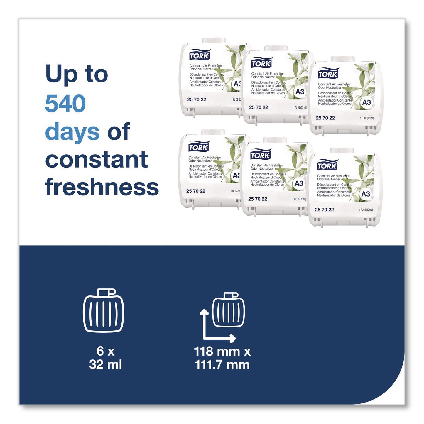 Tork® Constant Air Freshener Refill, Blossom, 32 mL, 6/Carton (TRK257021)