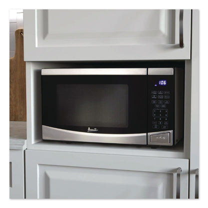 Avanti 0.9 cu ft Stainless Steel Countertop Microwave, 900 W, Stainless Steel/Black (AVAMT09V3S)