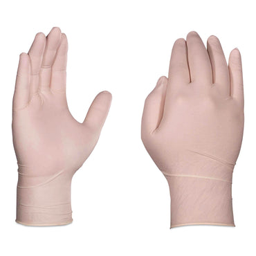 AMMEX® Professional Latex Exam Gloves, Powder-Free, Medium, 4 mil (Palm), 5 mil (Fingers), Ivory, 100/Box (AXCGPPFT44100)