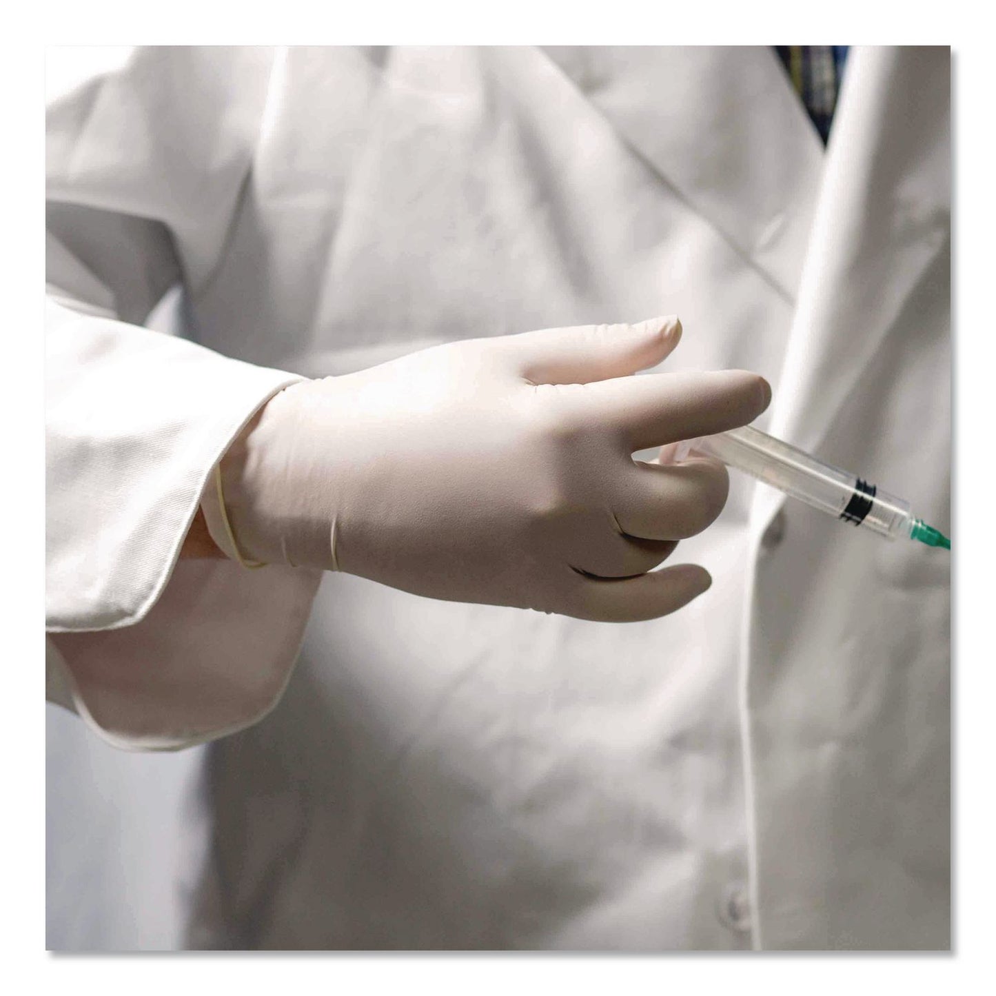 AMMEX® Professional Latex Exam Gloves, Powder-Free, Medium, 4 mil (Palm), 5 mil (Fingers), Ivory, 100/Box (AXCGPPFT44100)