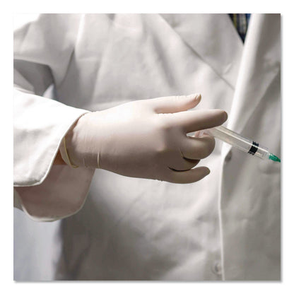 AMMEX® Professional Latex Exam Gloves, Powder-Free, Medium, 4 mil (Palm), 5 mil (Fingers), Ivory, 100/Box (AXCGPPFT44100)