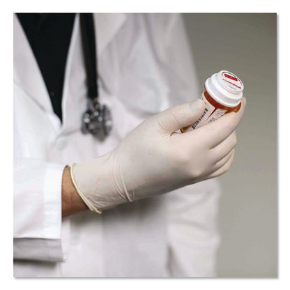 AMMEX® Professional Latex Exam Gloves, Powder-Free, Medium, 4 mil (Palm), 5 mil (Fingers), Ivory, 100/Box (AXCGPPFT44100)