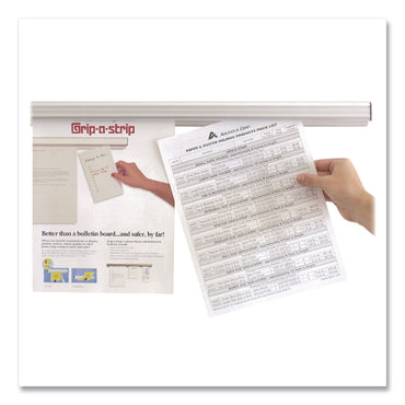 Advantus Grip-A-Strip Display Rails, 1.5" x 96", Satin Aluminum (AVT2015)