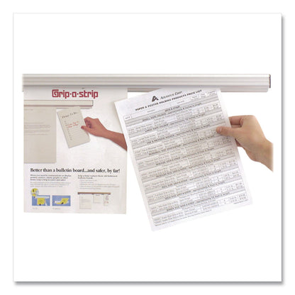 Advantus Grip-A-Strip Display Rails, 1.5" x 96", Satin Aluminum (AVT2015)
