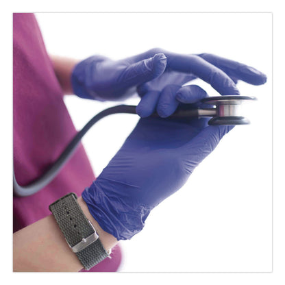 AMMEX® Professional Nitrile Exam Gloves, Powder-Free, Large, 3 mil Thick, Indigo, 100/Box (AXCAINPF46100)