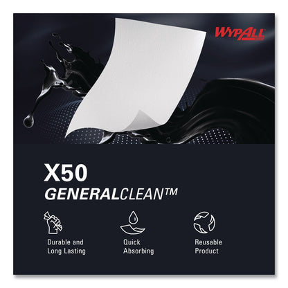WypAll® GeneralClean X50 Cleaning Cloths, 12 x 12.5, White, 84/Pack, 12 Packs/Carton (KCC39005)