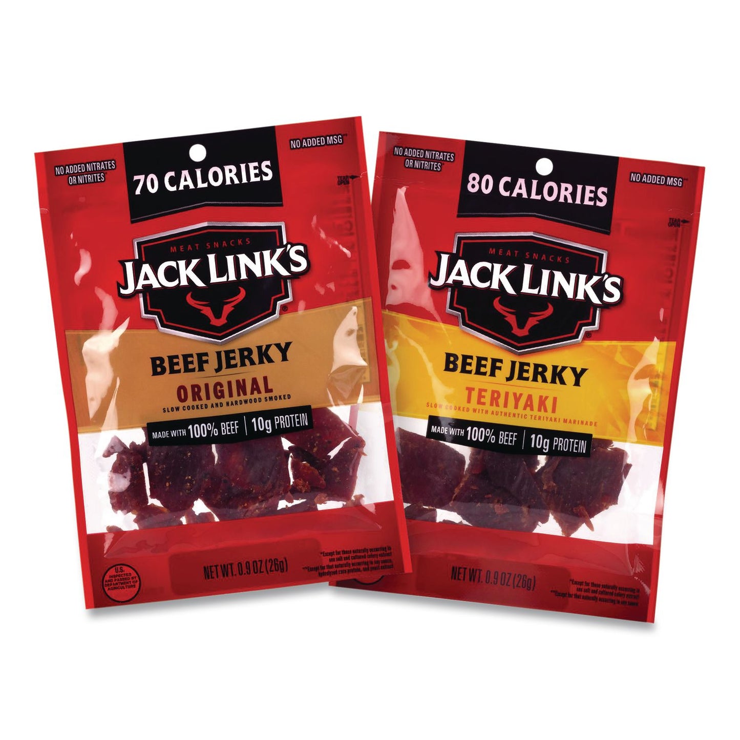 Jack Link’s Beef Jerky Variety Pack, Original/Teriyaki, 8.1 oz Bag, 9/Carton (GRR22002688)