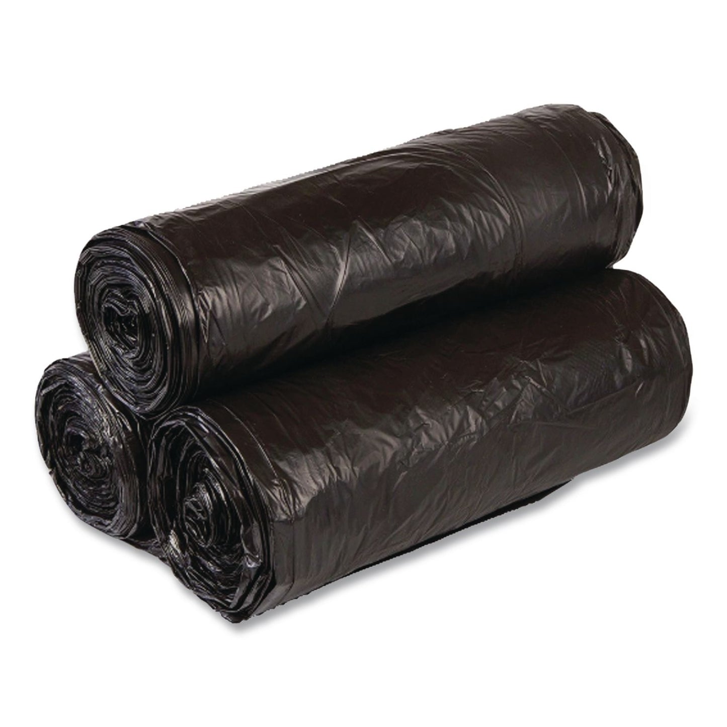 Inteplast Group Low-Density Commercial Can Liners, 30 gal, 0.58 mil, 30" x 36", Black, Interleaved Roll, 25 Bags/Roll, 10 Rolls/Carton (IBSWSL3036HVK)