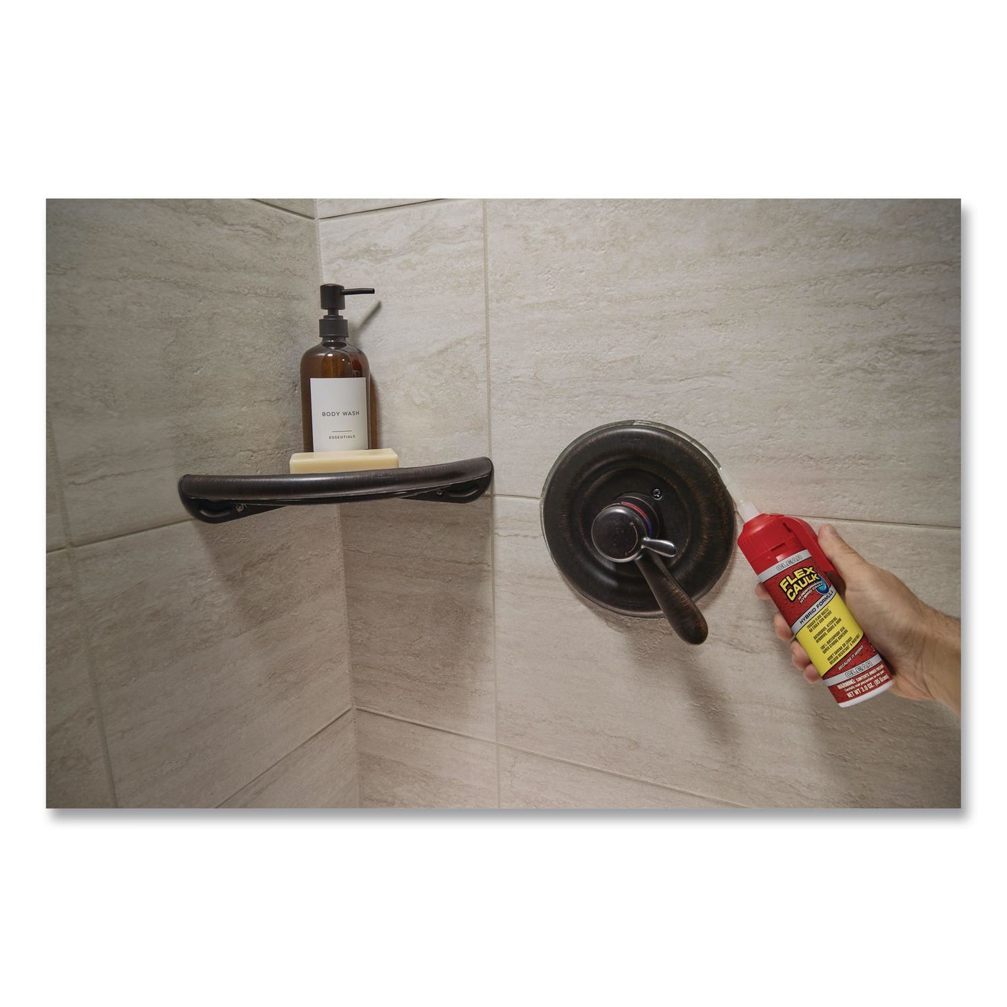 Flex Seal Products® Flex Caulk Hi-Performance Hybrid Caulk, 3 oz Aerosol Can, Dries Clear, 4/Carton (FSGCFSCLRR100)