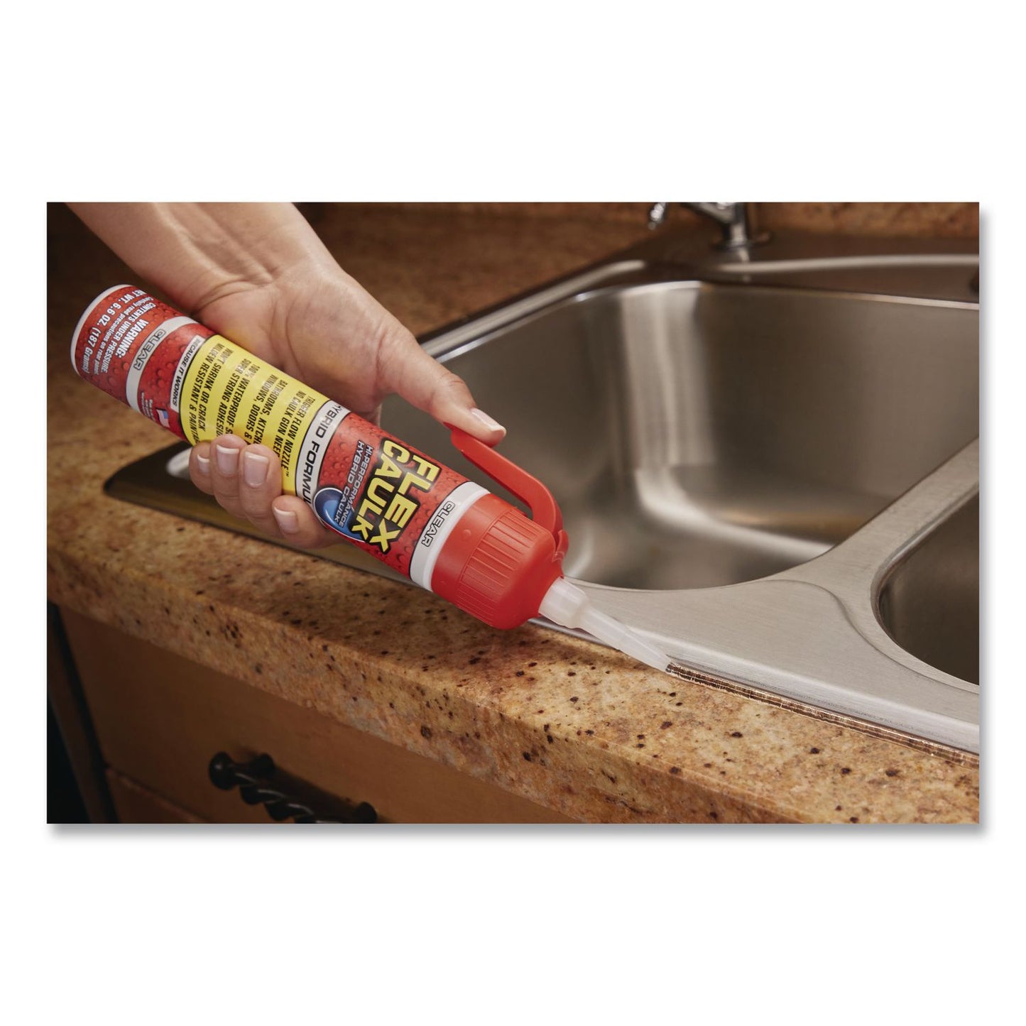 Flex Seal Products® Flex Caulk Hi-Performance Hybrid Caulk, 6.6 oz Aerosol Can, Dries Clear, 4/Carton (FSGCFSCLRR675)