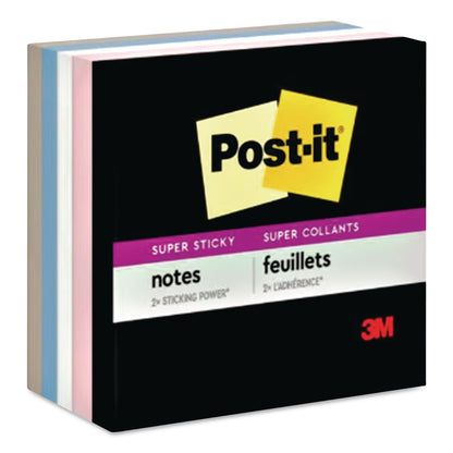 Post-it® Notes Super Sticky Pads in Simply Serene Colors, 3 x 3, 90 Sheets/Pad, 5 Pads/Pack (MMM7100262826)