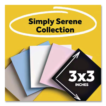 Post-it® Notes Super Sticky Pads in Simply Serene Colors, 3 x 3, 45 Sheets/Pad, 5 Pads/Pack (MMM7100264267)