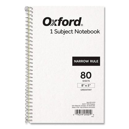 Oxford® One-Subject Notebook, Narrow Rule, Gray Cover, (80) 8 x 5 Sheets (OXF25401R)