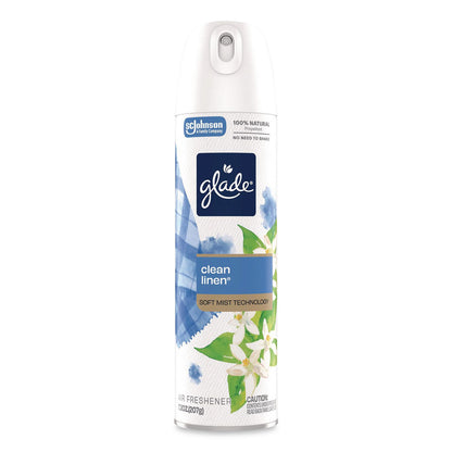Glade® Air Freshener, Clean Linen, 13.8 oz Aerosol Spray, 3/Pack (SJN391465)