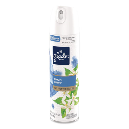 Glade® Air Freshener, Clean Linen, 13.8 oz Aerosol Spray, 3/Pack (SJN391465)
