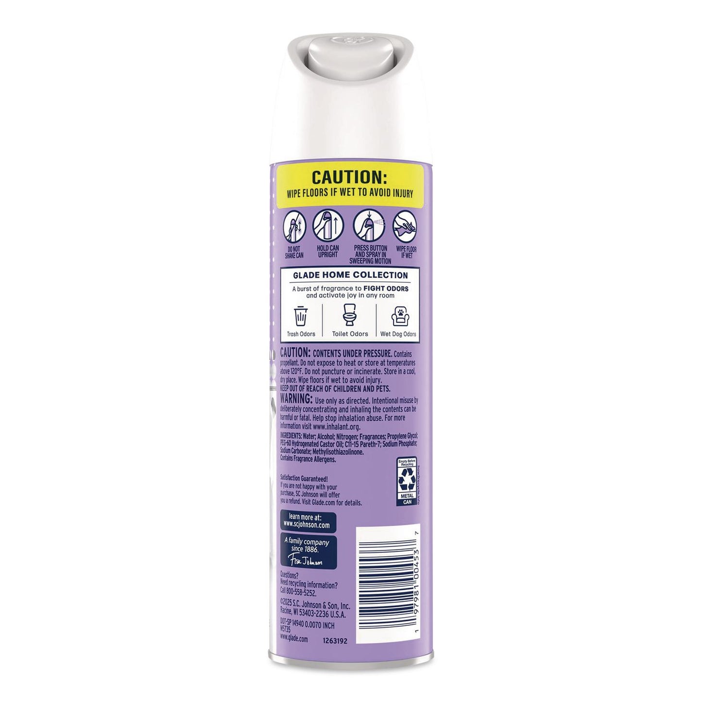 Glade® Air Freshener, Lavender, 7.3 oz Aerosol Spray, 3/Pack (SJN391403)