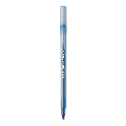 BIC® Round Stic Xtra Life Ballpoint Pen, Stick, Medium 1 mm, Blue Ink, Translucent Blue Barrel, 12/Box, 36 Boxes/Carton (BICGSM11BECT)