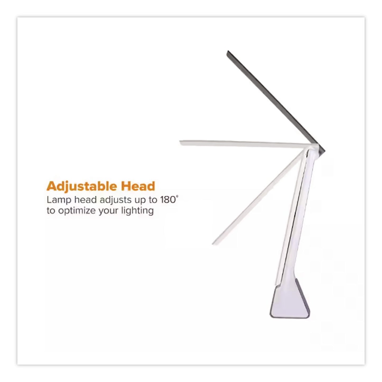 Bostitch® Konnect Rechargeable Folding LED Desk Lamp, 2.52w x 2.13d x 11.02h, Gray/Black (BOSKTVLED1810BK)