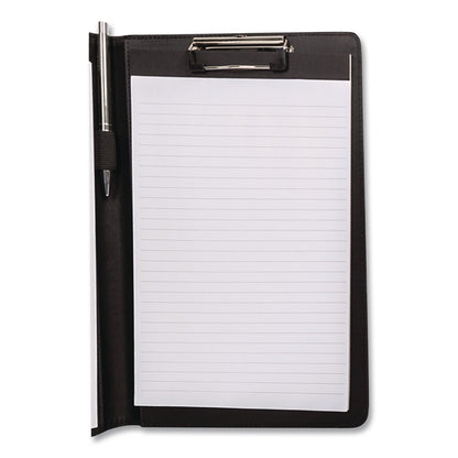 Bond Street, Ltd. Faux-Leather Padfolio, Notched Front Cover with Clipboard Fastener, 9 x 12 Pad, 9.75 x 12.5, Black (BND5041BSBLACK)