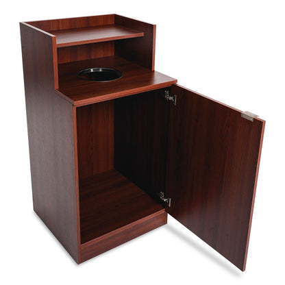 Alpine Industries Food Service Trash Enclosure, 32 gal, Melamine Faced Chipboard, Mahogany (ALH476DHMA)