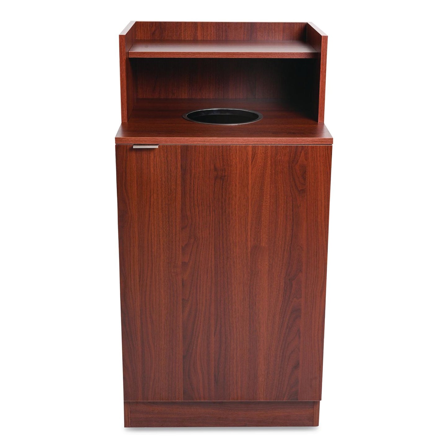 Alpine Industries Food Service Trash Enclosure, 32 gal, Melamine Faced Chipboard, Mahogany (ALH476DHMA)