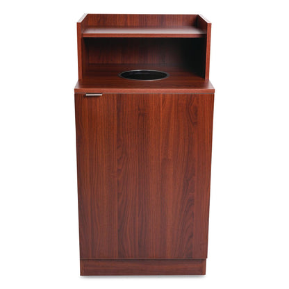 Alpine Industries Food Service Trash Enclosure, 32 gal, Melamine Faced Chipboard, Mahogany (ALH476DHMA)