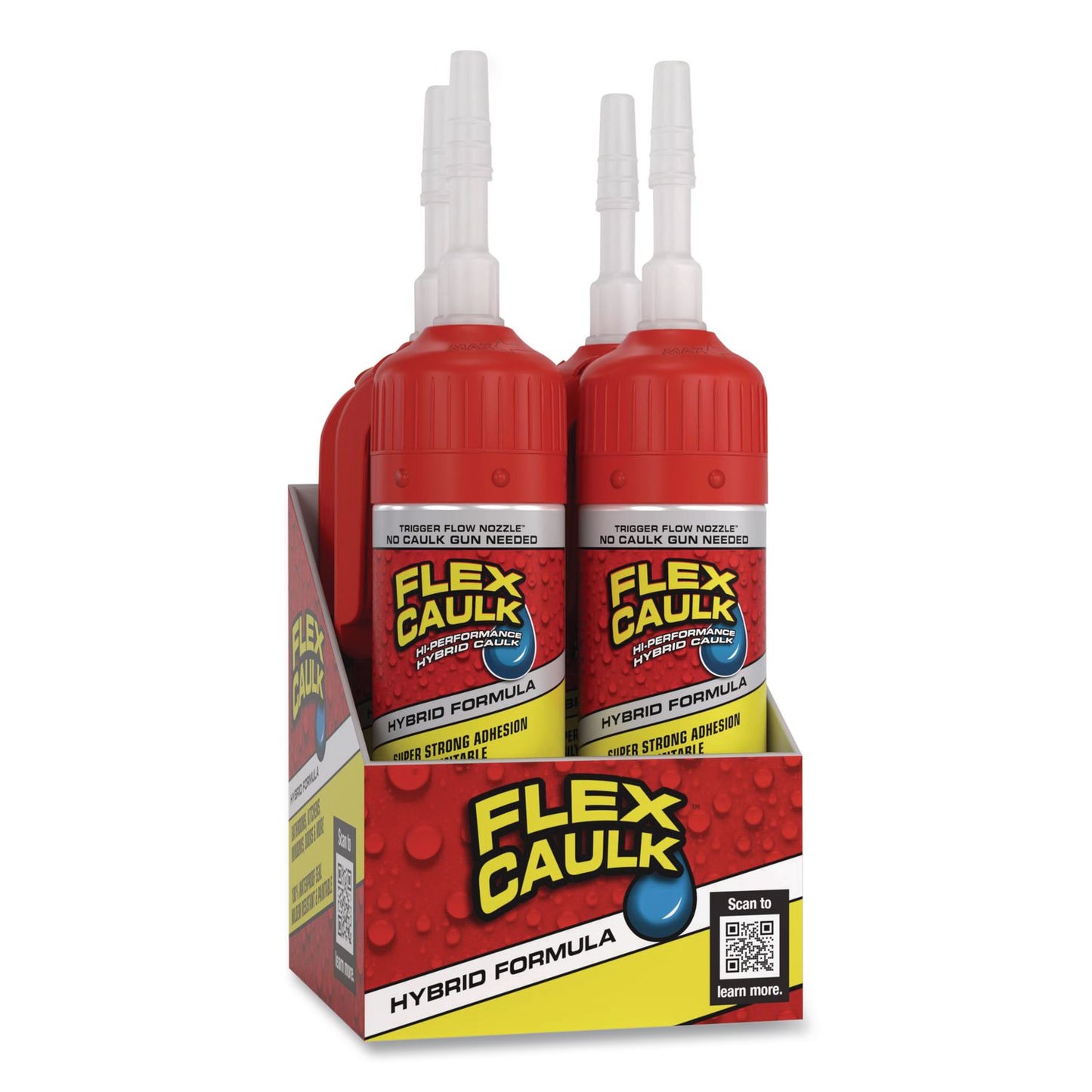 Flex Seal Products® Flex Caulk Hi-Performance Hybrid Caulk, 4.6 oz Aerosol Can, Dries White, 4/Carton (FSGCFSWHTR100)